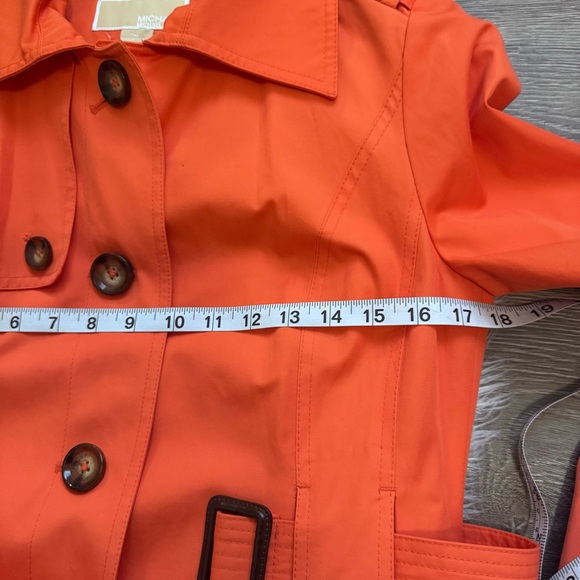 Michael Kors  Orange Belted Trench Coat - Picture 9 of 10
